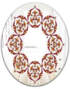 Brown and Beige Pattern - Bohemian and Eclectic Mirror - Oval or Round Wall Mirror