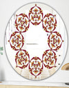 Brown and Beige Pattern - Bohemian and Eclectic Mirror - Oval or Round Wall Mirror