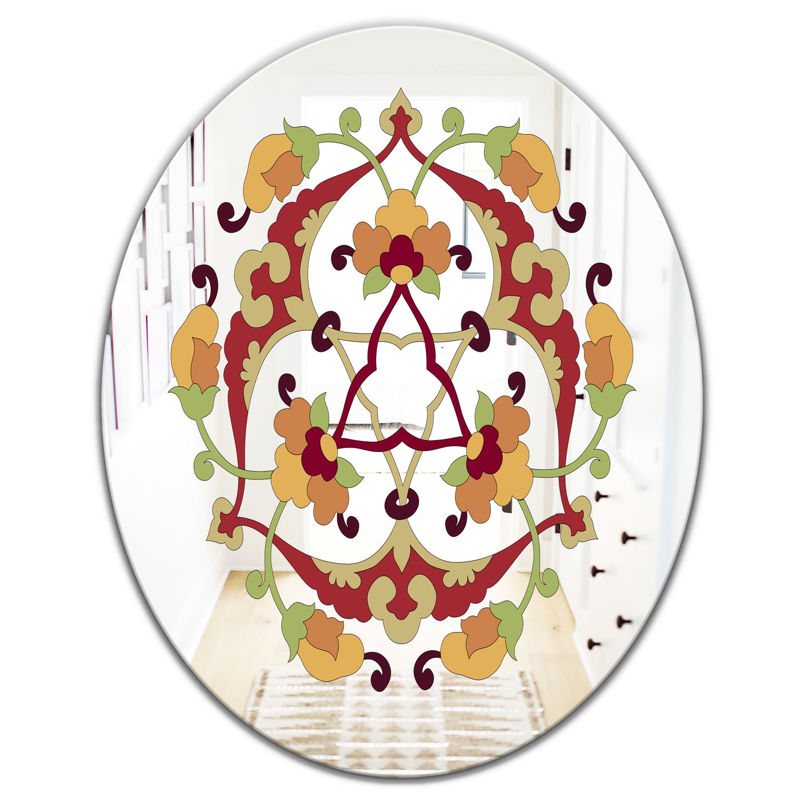 Highs and Lows Pattern - Traditional Mirror - Oval or Round Wall Mirror