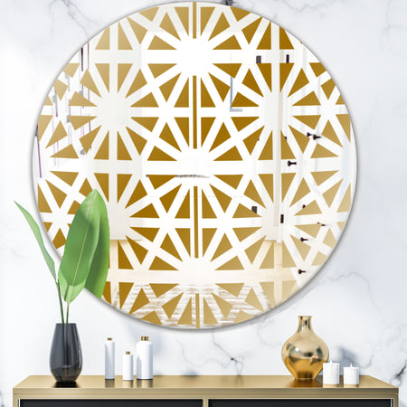 Geometry Pattern - Glam Mirror - Oval or Round Wall Mirror