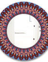 Blue and Brown Feathers - Modern Mirror - Oval or Round Wall Mirror
