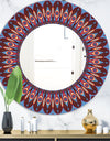 Blue and Brown Feathers - Modern Mirror - Oval or Round Wall Mirror