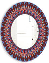 Blue and Brown Feathers - Modern Mirror - Oval or Round Wall Mirror