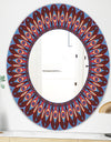 Blue and Brown Feathers - Modern Mirror - Oval or Round Wall Mirror