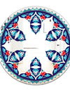 Blue and Red Pattern - Bohemian and Eclectic Mirror - Oval or Round Wall Mirror