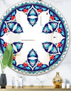 Blue and Red Pattern - Bohemian and Eclectic Mirror - Oval or Round Wall Mirror