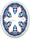 Blue and Red Pattern - Bohemian and Eclectic Mirror - Oval or Round Wall Mirror