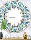 Blue and Brown Design - Bohemian and Eclectic Mirror - Oval or Round Wall Mirror