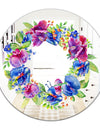 Blue Wreath Flower - Farmhouse Mirror - Oval or Round Wall Mirror