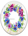 Blue Wreath Flower - Farmhouse Mirror - Oval or Round Wall Mirror