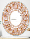 Bohemian Brown Pattern - Bohemian and Eclectic Mirror - Oval or Round Wall Mirror