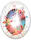 Music Notes IV - Modern Mirror - Contemporary Oval and Circle Wall Mirror