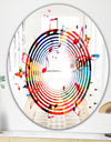 Music Notes IV - Modern Mirror - Contemporary Oval and Circle Wall Mirror