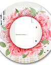 Pink Roses Leaves - Farmhouse Mirror - Oval or Round Wall Mirror