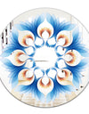 Blue Growing Flowers - Mid-Century Mirror - Oval or Round Wall Mirror