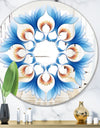 Blue Growing Flowers - Mid-Century Mirror - Oval or Round Wall Mirror