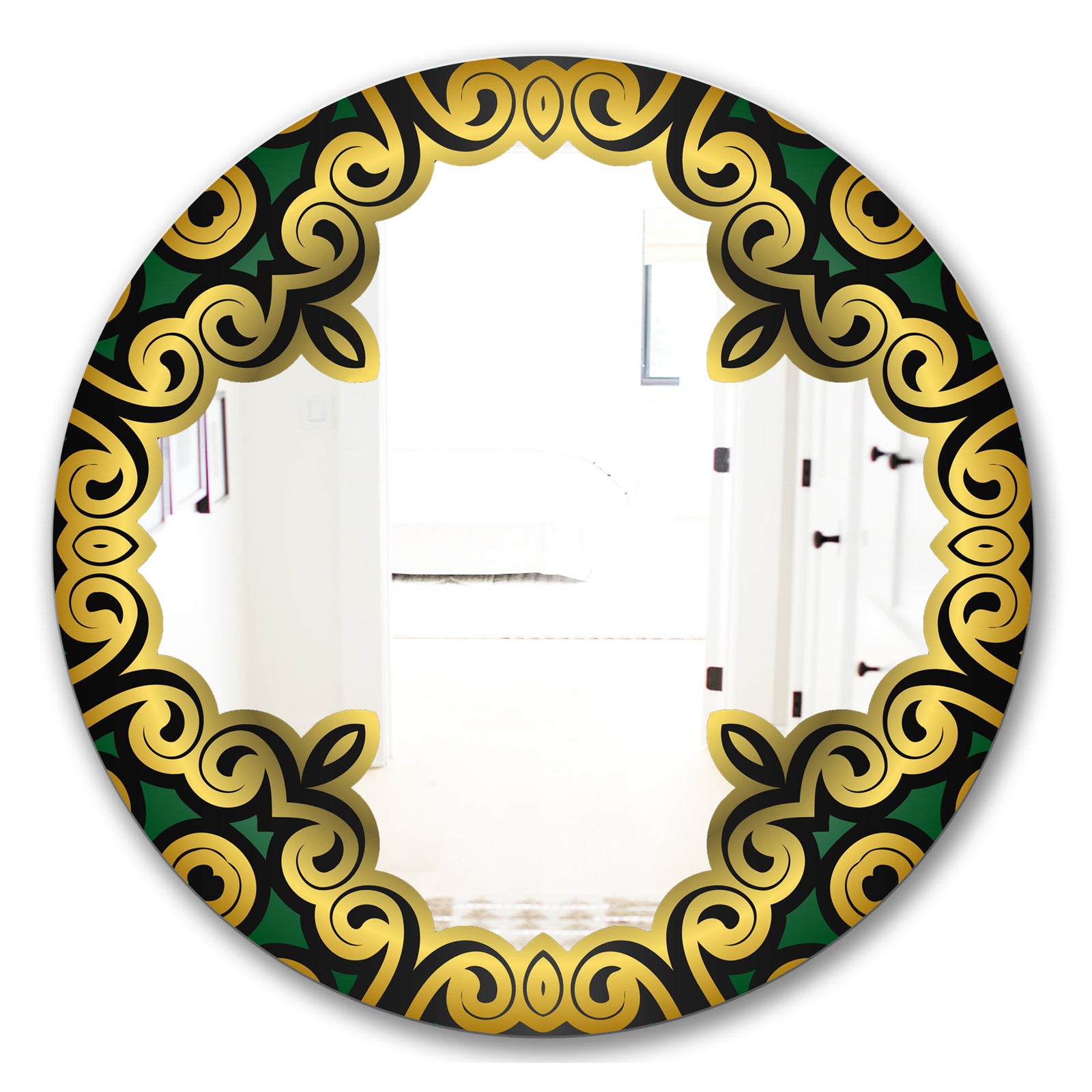 Gold Cut Out Cross - Modern Mirror - Oval and Circle Wall Mirror