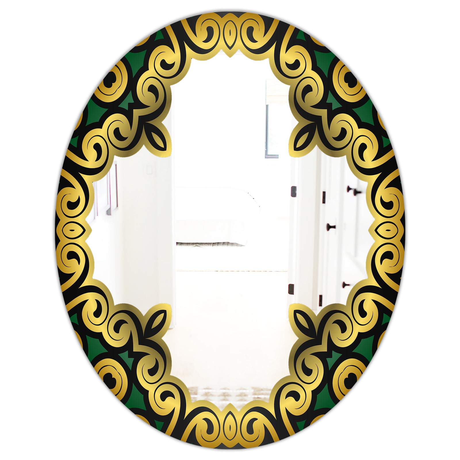 Gold Cut Out Cross - Modern Mirror - Oval and Circle Wall Mirror