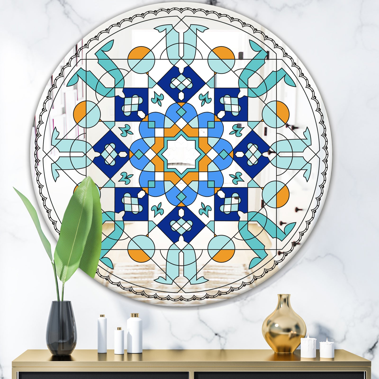 Stainless Glass - Mid-Century Mirror - Round Wall Mirror