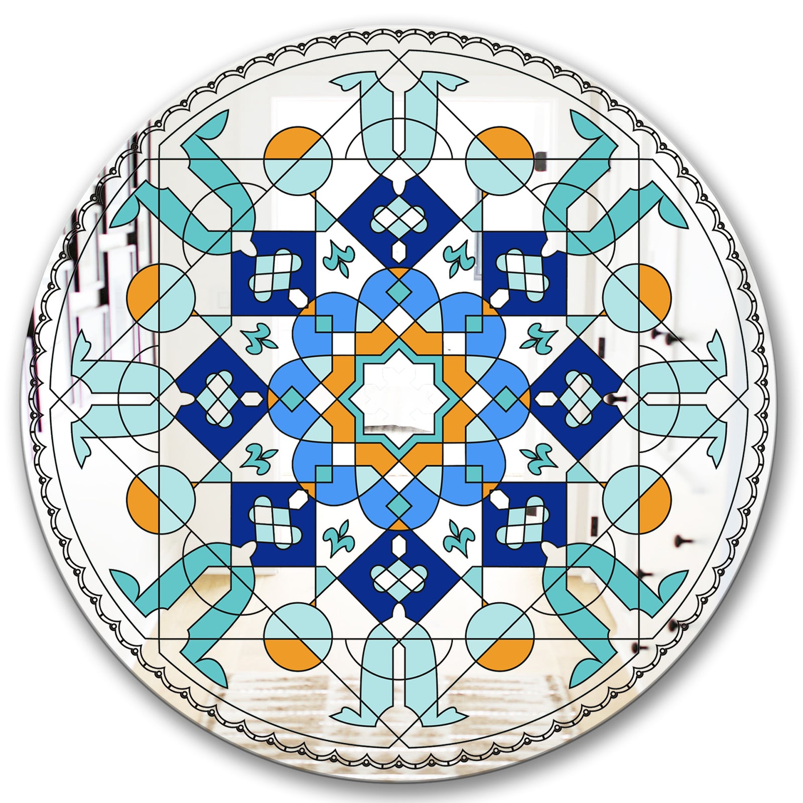 Stainless Glass - Mid-Century Mirror - Round Wall Mirror