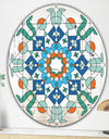Green Glass Pattern - Mid-Century Mirror - Oval and Circle Wall Mirror