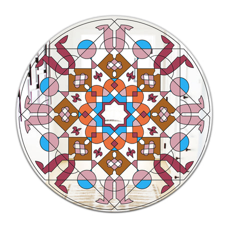 Shades Of Red Glass - Mid-Century Mirror - Oval or Round Wall Mirror