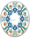 Shades Of Green Glass Pattern - Mid-Century Mirror - Oval or Round Wall Mirror