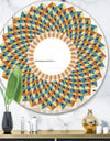 Blue Mosaic Spectrum - Mid-Century Mirror - Oval or Round Wall Mirror