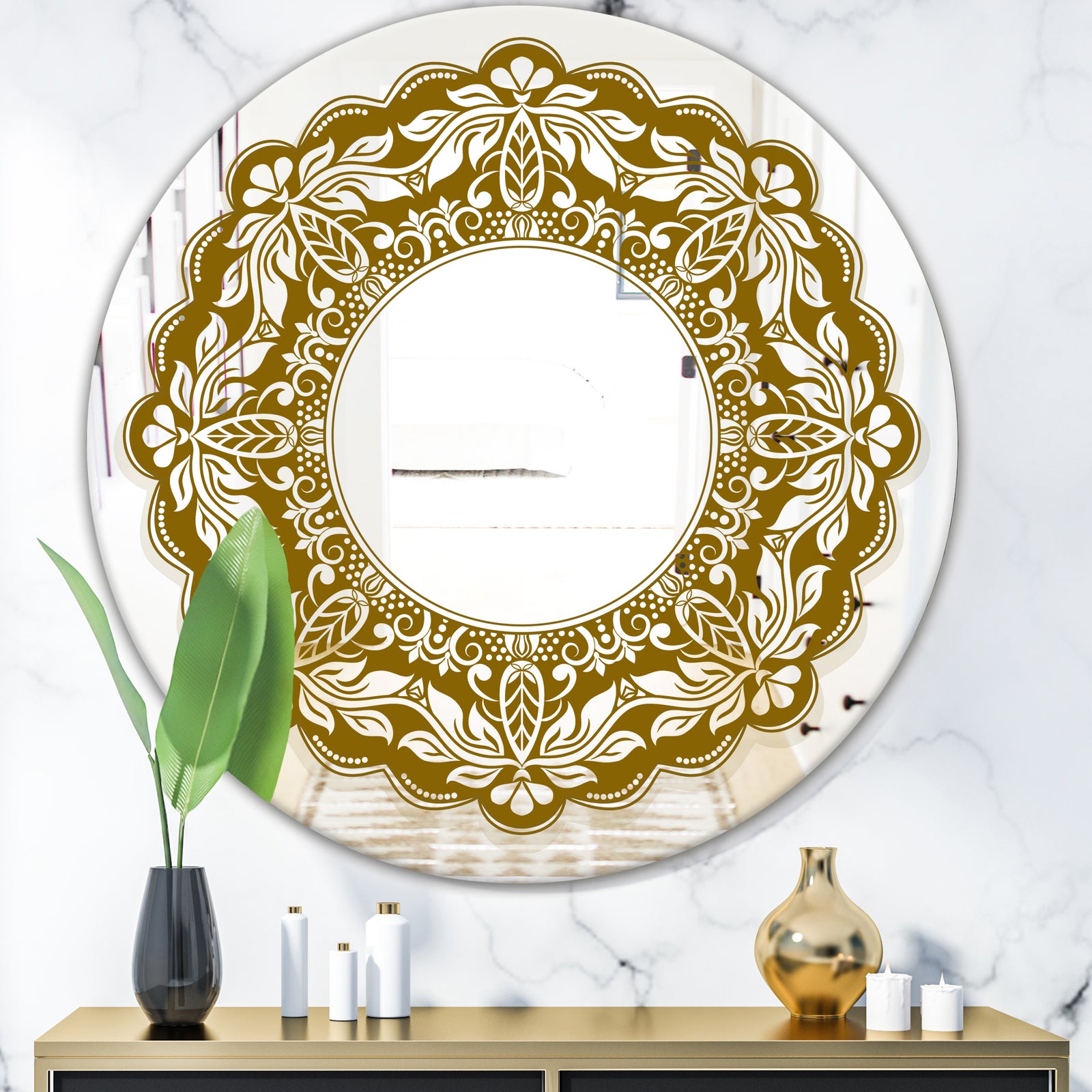 Mandala - Modern Mirror - Contemporary Oval or Round Wall Mirror