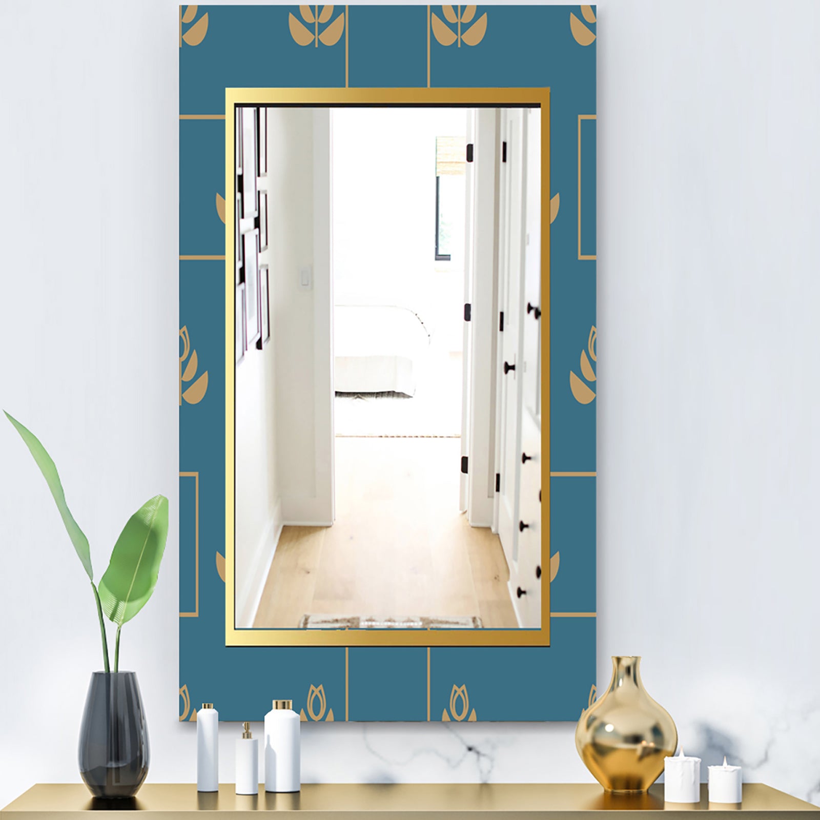 Blue and Gold - Modern Mirror - Wall Mirror