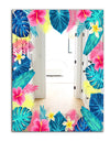 Tropical Mood Blue 10 - Farmhouse Mirror - Floral Printed Vanity Mirror