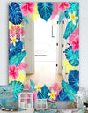 Tropical Mood Blue 10 - Farmhouse Mirror - Floral Printed Vanity Mirror