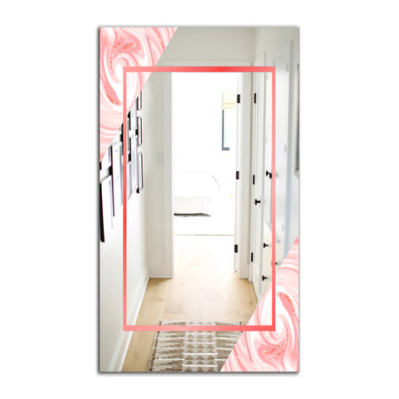 Marble Pink - Mid-Century Mirror - Accent and Bathroom Mirror