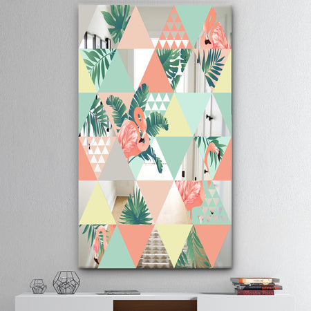 Tropical Mood Pink 2 - Mid-Century Mirror - Tropical Wall Mirror