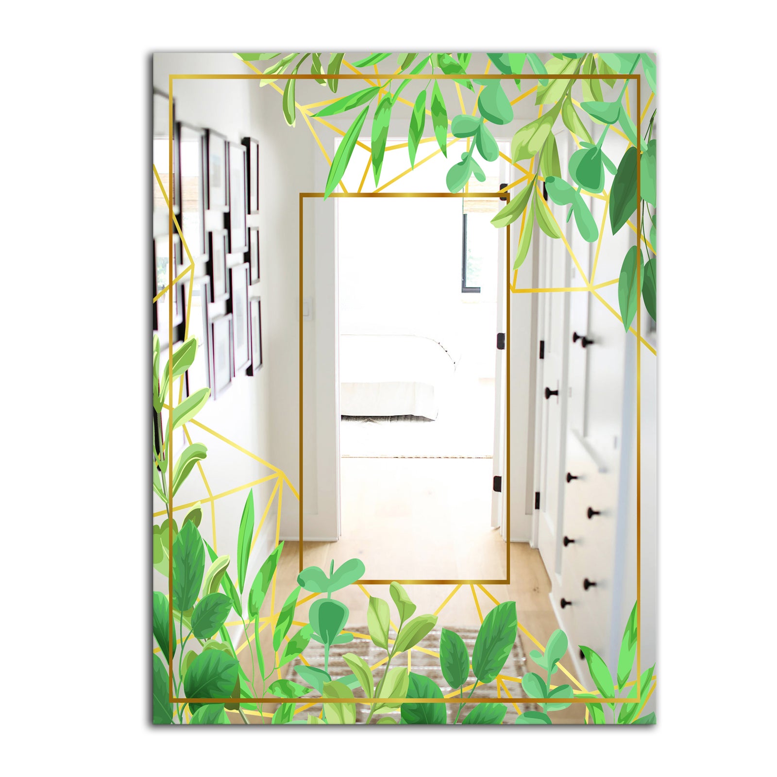 Efflorescent Gold Green 3 - Glam Mirror - Accent Art Mirror