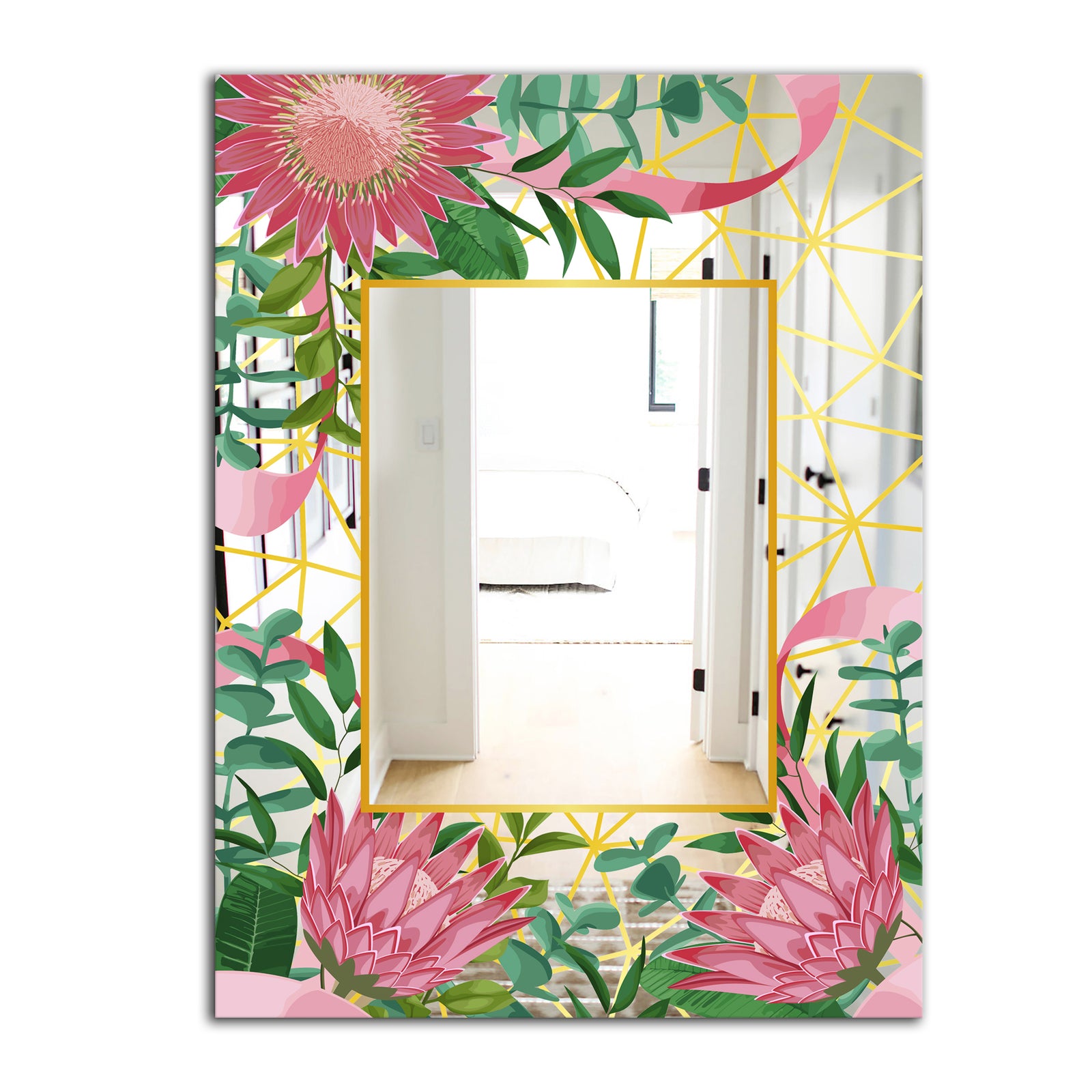 Efflorescent Gold Pink 4 - Modern Mirror - Wall Mirror