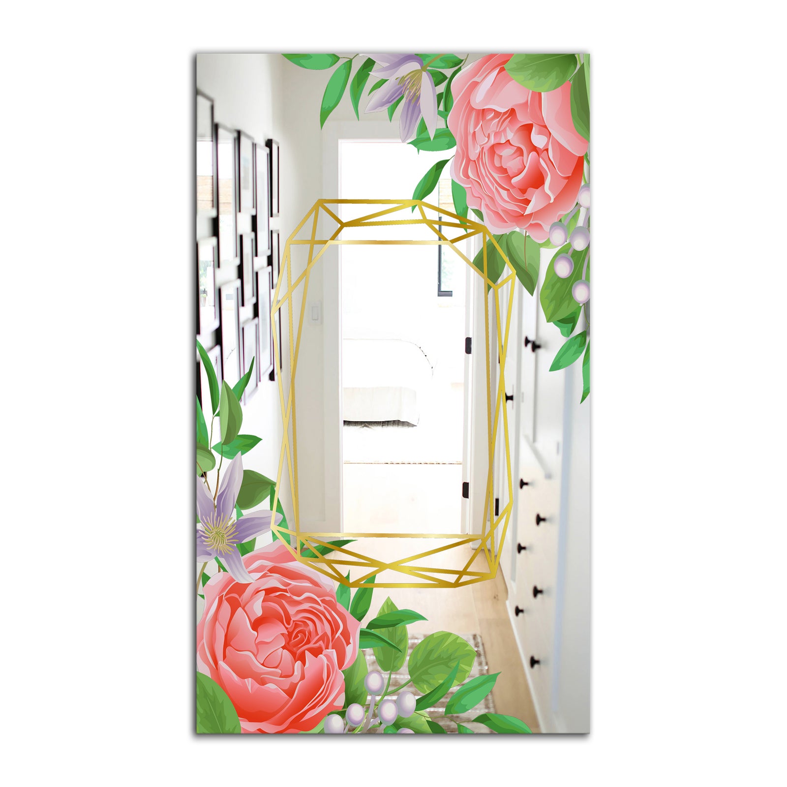 Efflorescent Gold Pink 6 - Modern Mirror - Wall Mirror