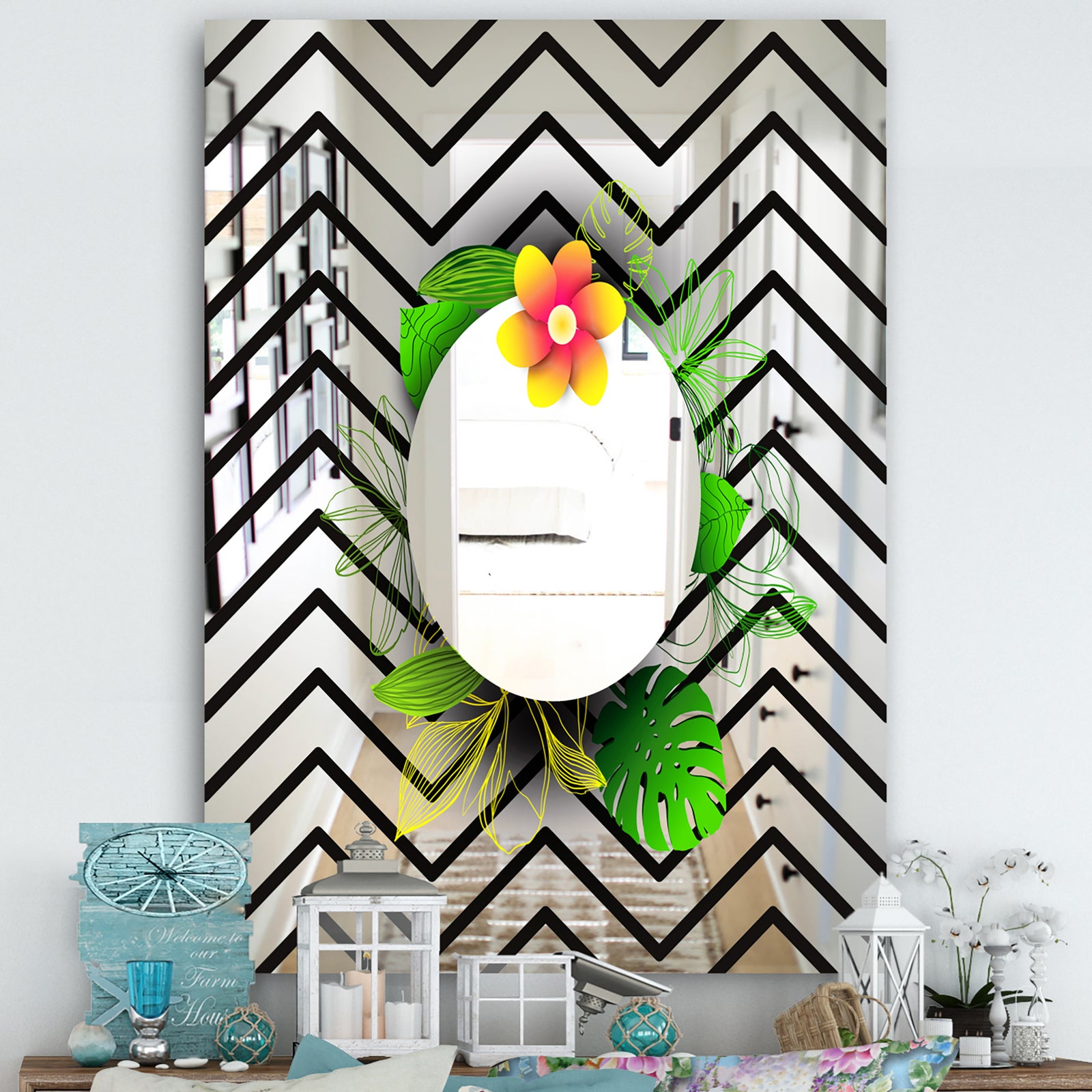 Elementary Botanicals 9 - Cabin and Lodge Mirror - Accent Wall Mirror