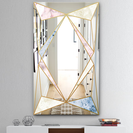 Marbled Diamond 2 - Mid-Century Mirror - Modern Wall Mirror