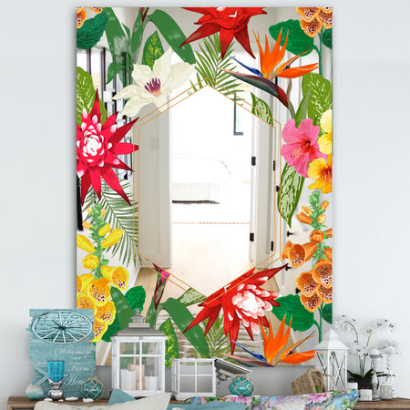 Efflorescent Gold Abundance 3 - Cabin and Lodge Mirror - Tropical Rectangle Mirror
