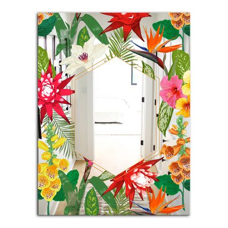 Efflorescent Gold Abundance 3 - Cabin and Lodge Mirror - Tropical Rectangle Mirror