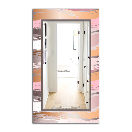 Gold and Pink Frame - Mid-Century Bathroom Mirror - Frameless Wall Mirror