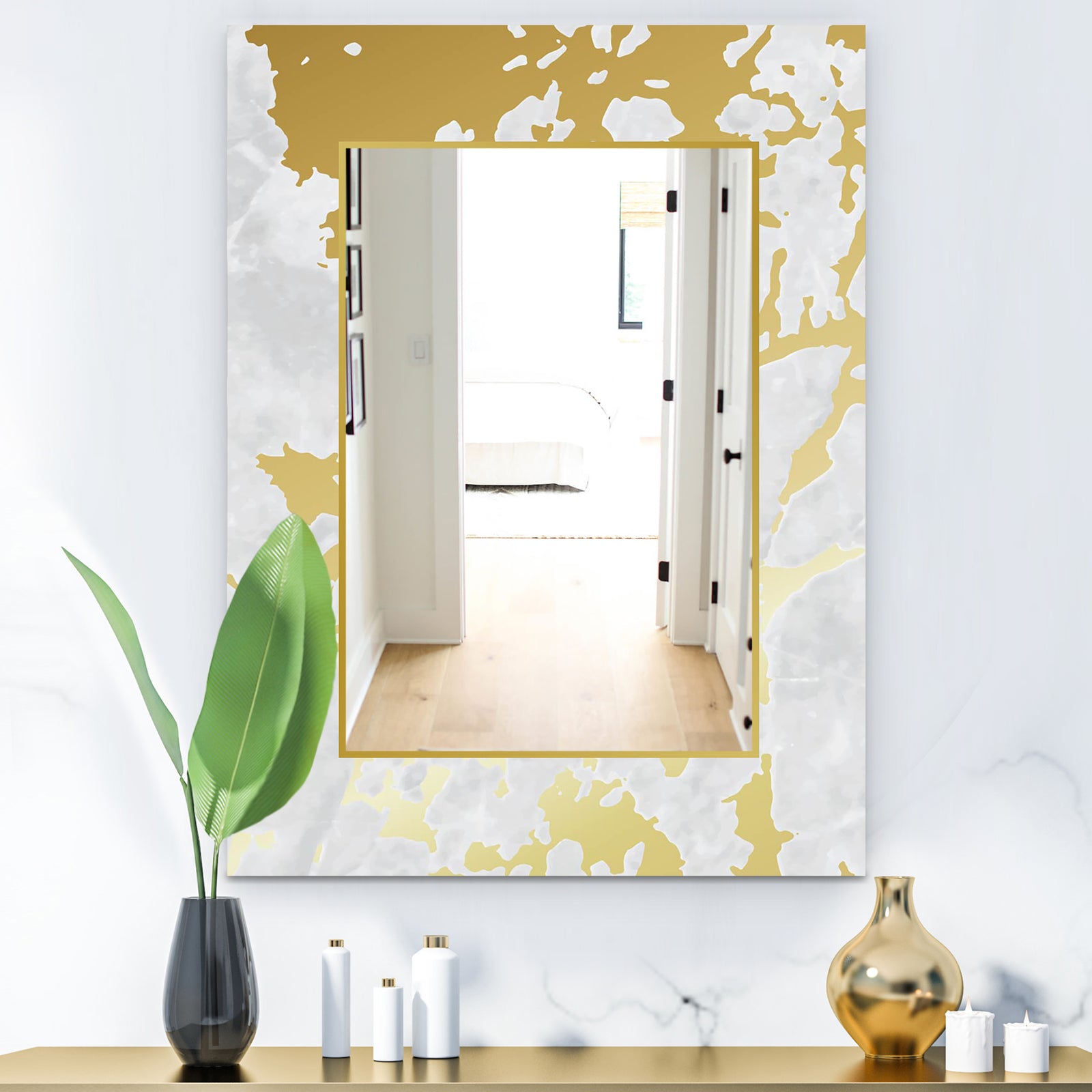 Capital Gold Botanical Bliss 8 - Glam Mirror - Frameless Decorative or Bathroom Mirror