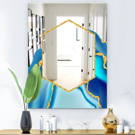 Marbled Blue 3 - Glam Mirror - Modern Decorative Mirror
