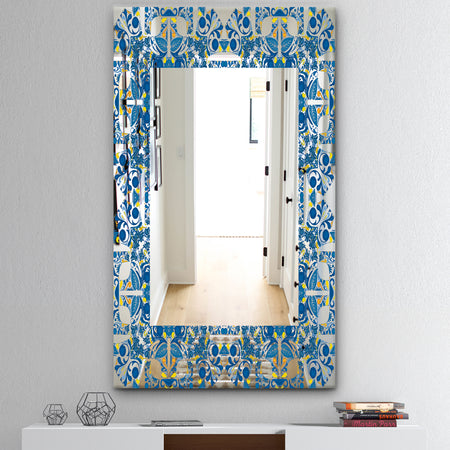 Portuguese Tiles - Mid-Century Mirror - Frameless Wall Mirror