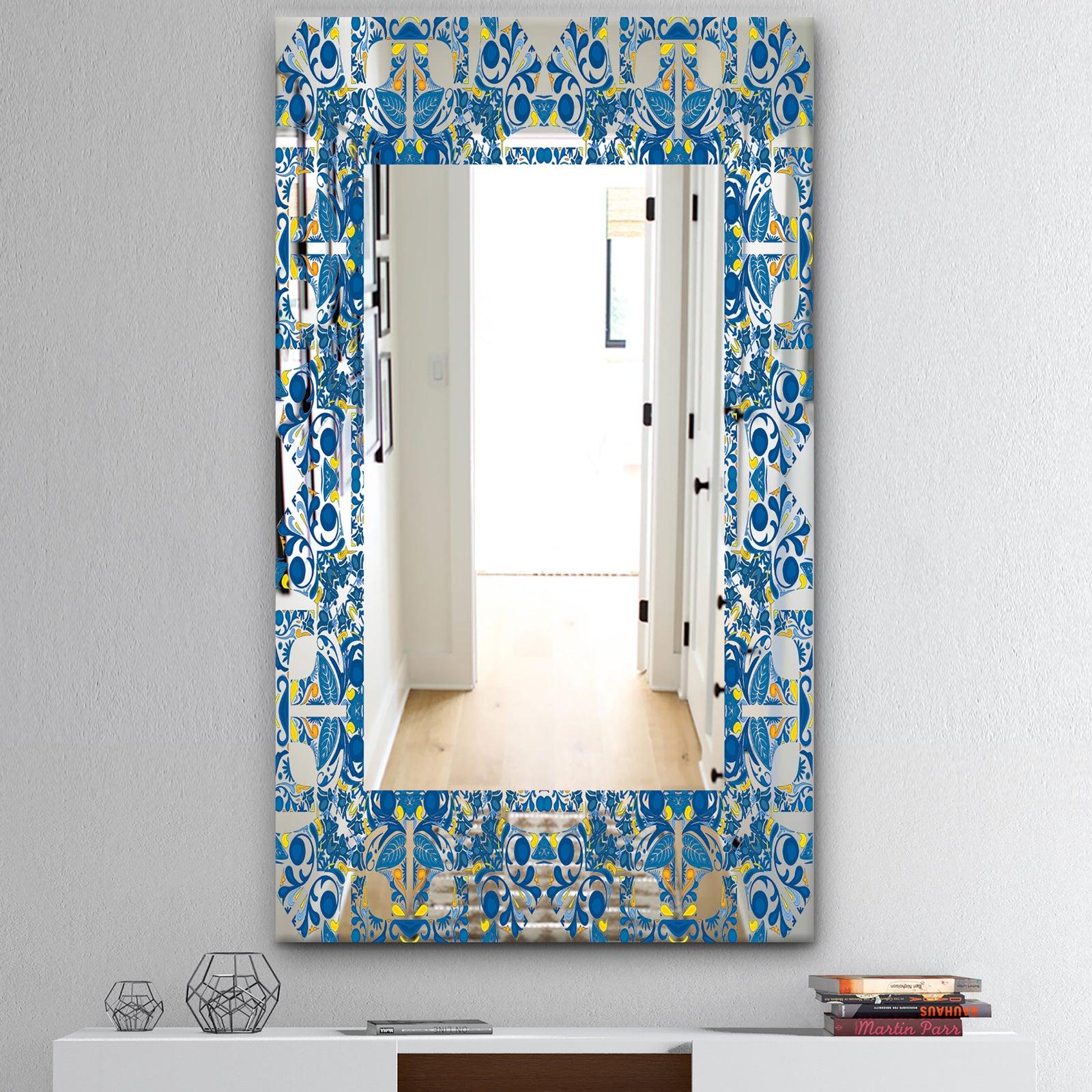 Portuguese Tiles - Mid-Century Mirror - Frameless Wall Mirror