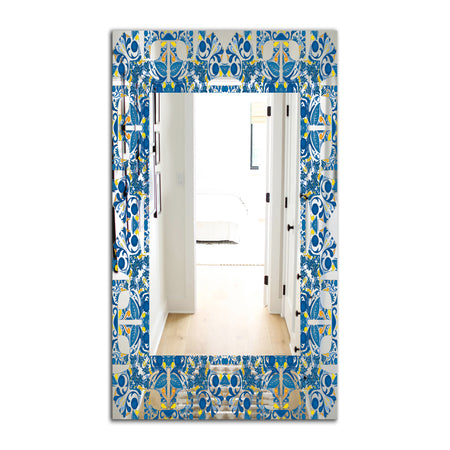 Portuguese Tiles - Mid-Century Mirror - Frameless Wall Mirror