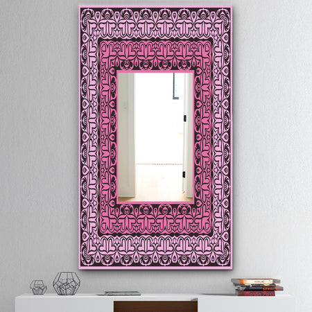 Black and Pink Hearts - Industrial Mirror - Wall Mirror
