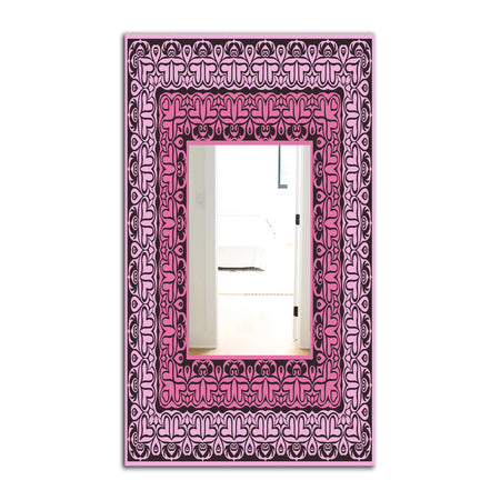 Black and Pink Hearts - Industrial Mirror - Wall Mirror