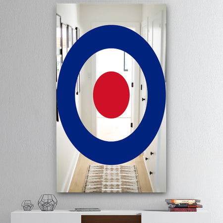 Red and Blue Bullseye - Mid-Century Mirror - Accent Mirror